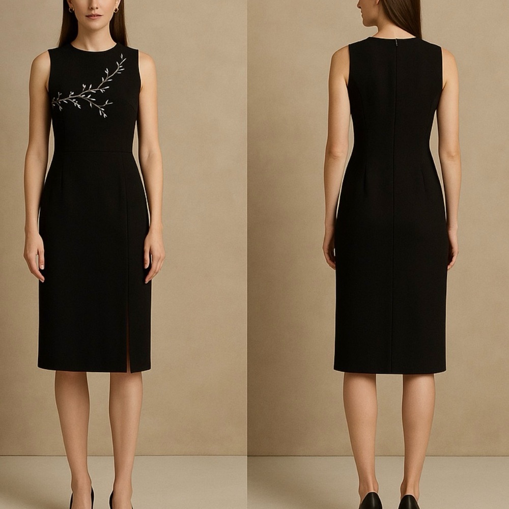 Liz Claiborne Black Sleeveless Sheath Maxi Dress